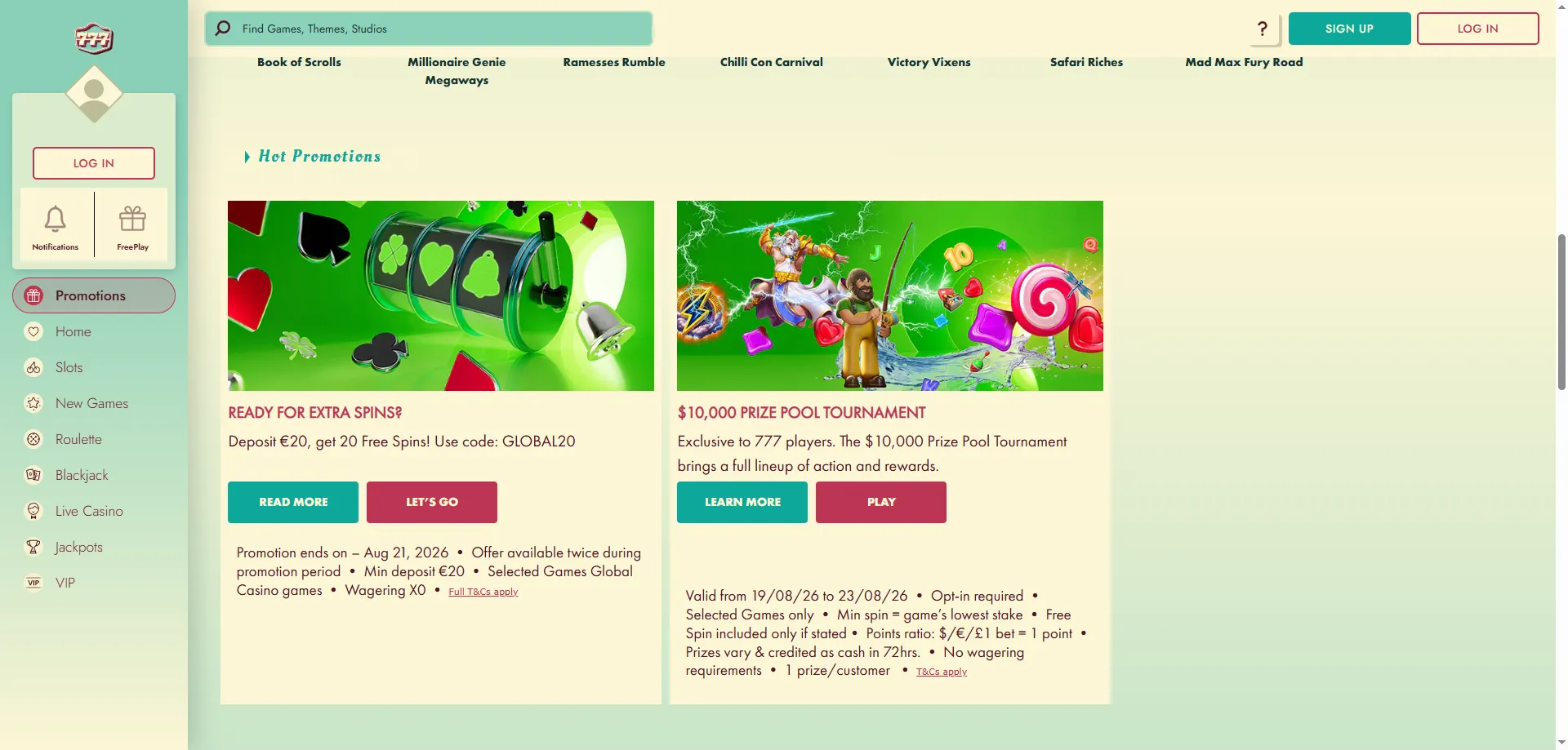 777 Casino welcome bonus up to €16,000 plus 350 free spins